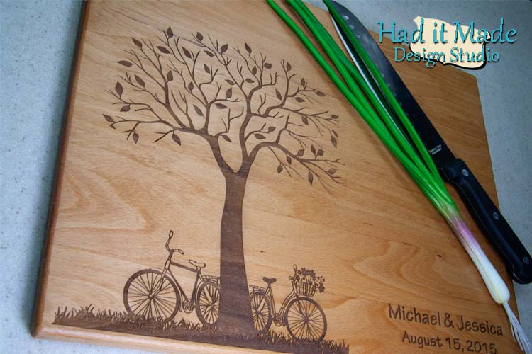 Tree and Bicycle Cutting Board T5