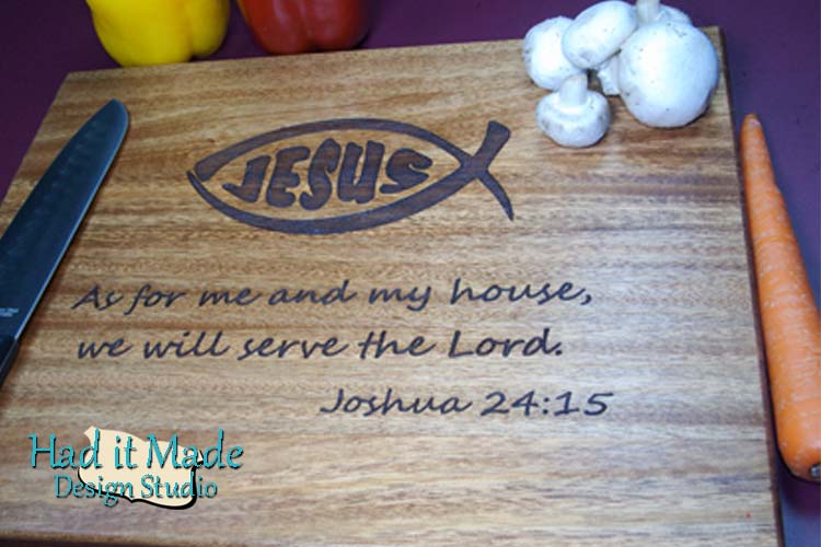 Jesus Fish Scripture Cutting Board Jesus1