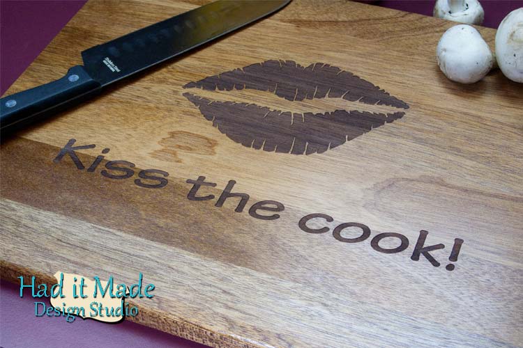 Kiss The Cook Cutting Board Kiss1