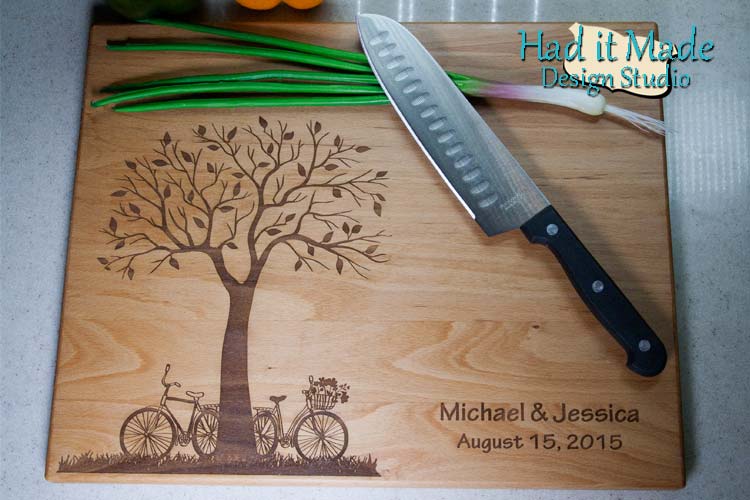 Tree and Bicycle Cutting Board T5