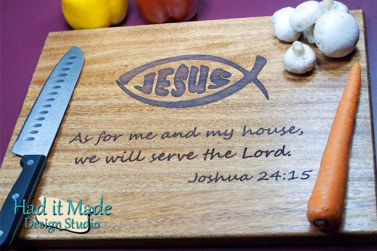 Jesus Fish Scripture Cutting Board Jesus1